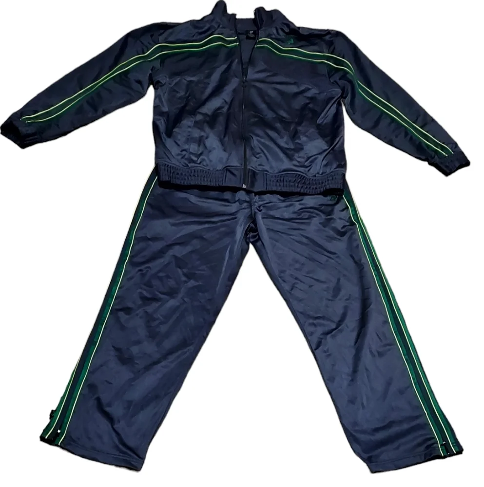 - Shaq L Track Suit Gray Green Vintage 90s Jacket Pants Fullzip Athletic … - Picture 1 of 7